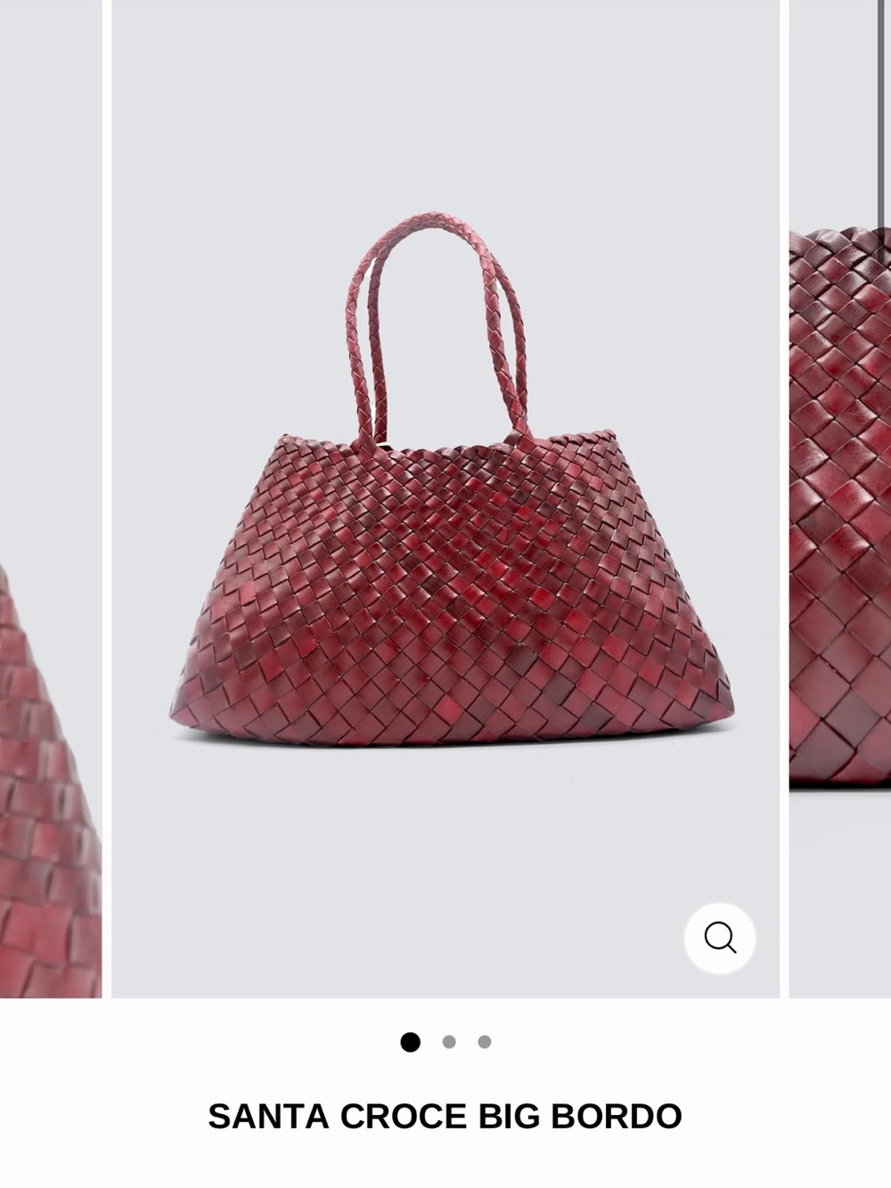 Dragon Diffusion Santa Croce Woven Tote in Bordo Red